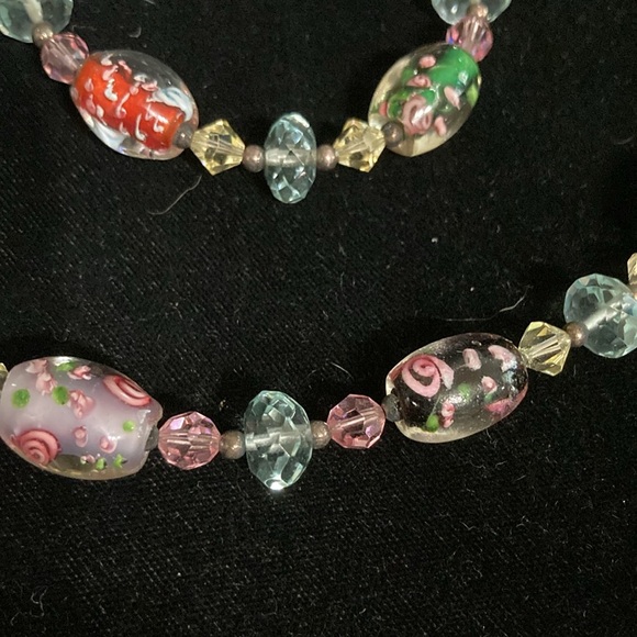 Vintage 925 Glass bead necklace and bracelet set - Picture 3 of 10